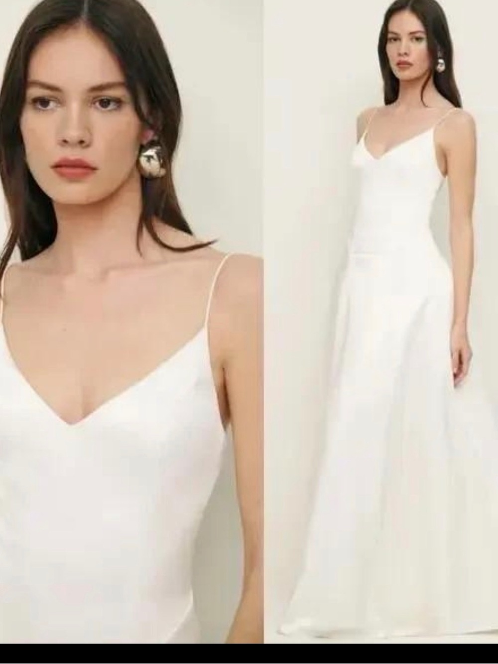 NWT Reformation Icelynn Satin Dress Ivory 6 Bridal Wedding Gown